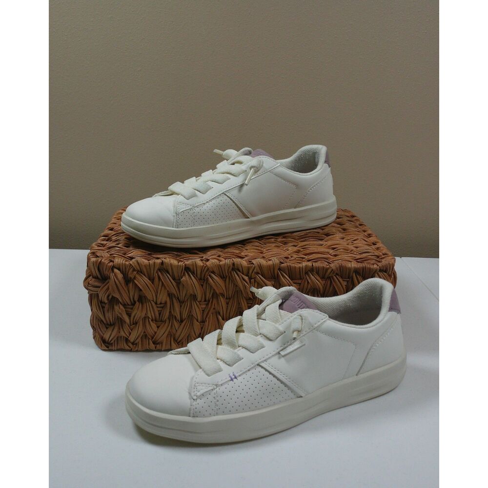 Hey Dude Karina Duo Classic Sneakers Womens 9 White Mauve Court Tennis Shoes - Picture 5 of 11